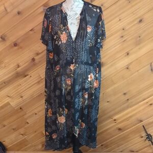 Torrid Black and Orange Patterned Top